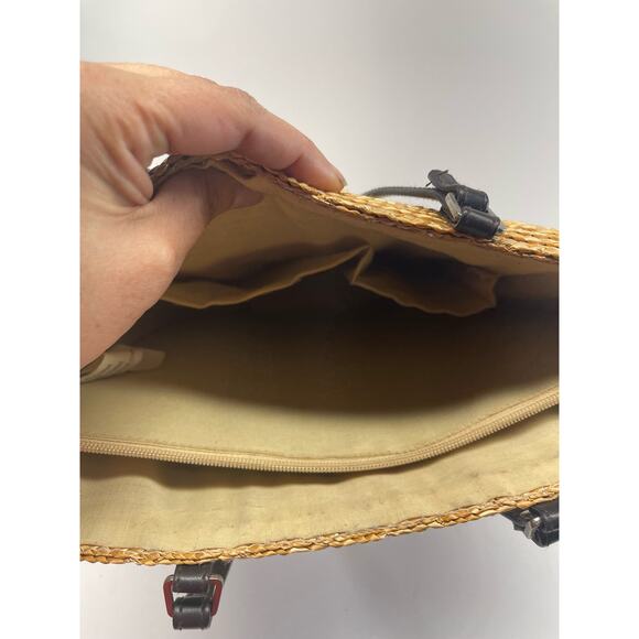 Faded Glory Straw Handbags Tote Purse Handle Top B#4 - Picture 8 of 11